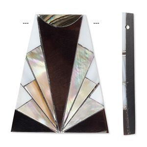 Focal, multi-shell / aluminum / resin (assembled), black, 35x29mm single-sided trapezoid, Mohs hardness 3-1/2. Sold individually.