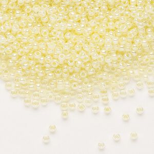 Seed bead, Dyna-Mites™, glass, pkg/40g, #11 round, opaque ceylon pastel cream, (331 11/0 RR).