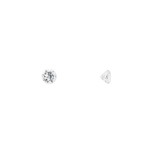 Gem, white topaz (natural), 4mm faceted round, A grade, Mohs hardness 8. Sold per pkg of 6. image number 0