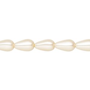 Pearl 150pk cream, Preciosa Czech crystal 10x6mm pear