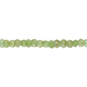 Chrysoprase 1pkg1, hand-cut faceted rondelle bead natural 14 inch 4x3mm-5x4mm / 4mm