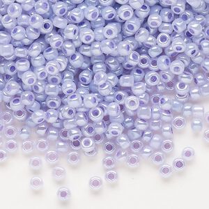 Seed bead, Dyna-Mites™, glass, opaque ceylon pastel lilac, #8 round. Sold per 1/2 kilogram pkg.