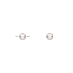 Bead, satin-finished silver-plated brass, 4mm round. Sold per pkg of 10.