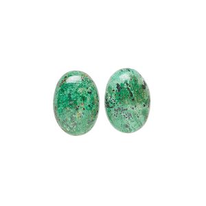 Chrysocolla 1pkg2, calibrated oval cab 14x10mm