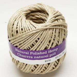 Cord hemp 1pkg1 2.5-4.1mm round, tan 59 meters
