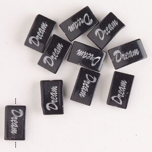 Mountain "jade" 1pkg6, "Dream" flat rectangle bead 13x9mm