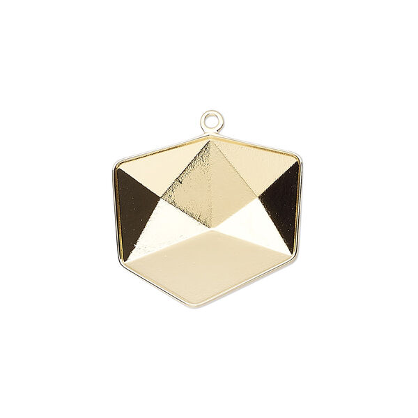 Drop, Almost Instant Jewelry®, gold-plated brass, 20.5x19.5mm with 19mm tilted dice setting (4933/C). Sold individually. image number 0