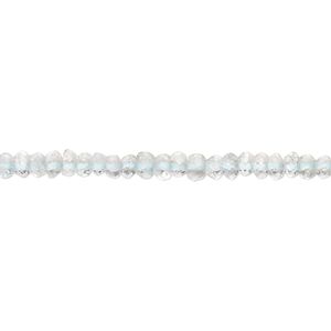 Goshenite 1pkg1, hand-cut faceted rondelle bead natural 13 inch 3x2mm-4x3mm