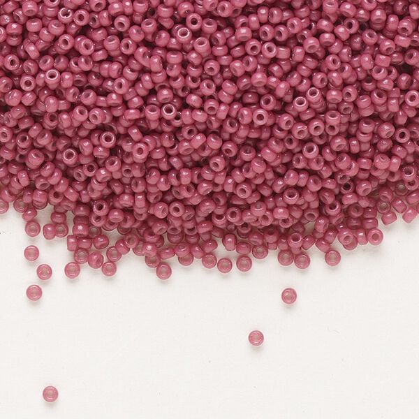 Seed bead, Miyuki, glass, pkg/35g, #15 rocaille, Duracoat® opaque outside dyed pansy, (RR-4468). image number 0