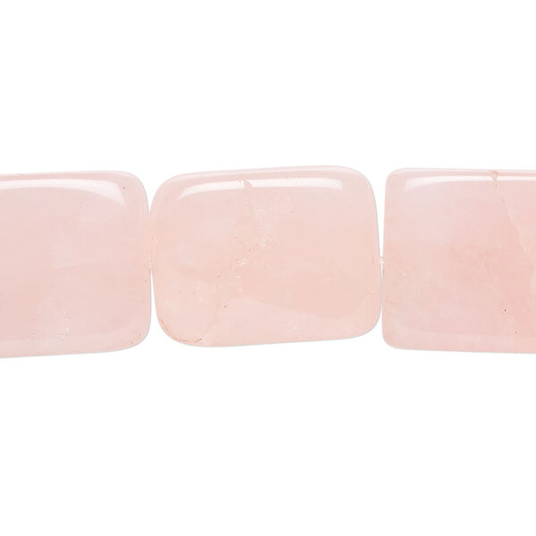 Rose quartz 1pkg1, flat rectangle bead natural, 15 inch 18x14mm-20x15mm image number 0