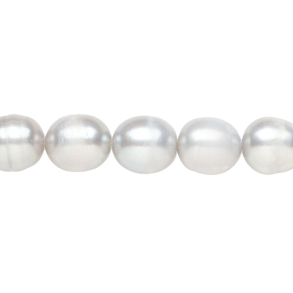 Freshwater pearl 1pkg1, rice C grade, 15 inch 9-10mm soft grey cultured image number 0