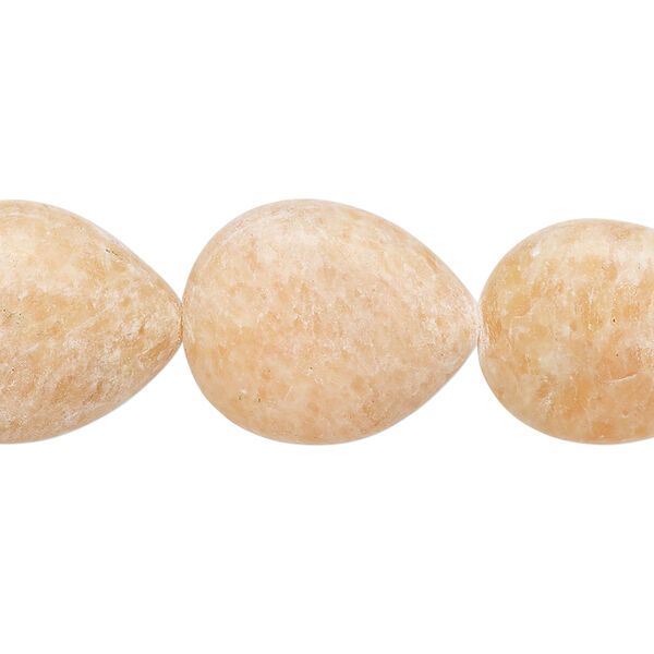 Orange calcite 1pkg1, puffed teardrop bead, 15 inch 20x15mm-20x16mm image number 0