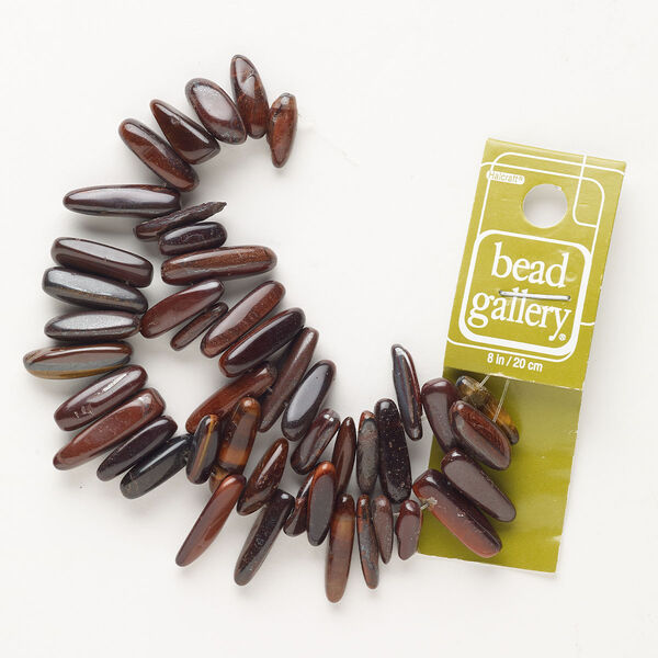 Red tigereye 1pkg1, top-drilled stick bead natural C+ grade, 8 inch 12x4mm-23x8mm image number 0