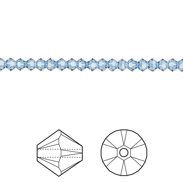 Bead 144pk cool blue, Crystal Passions® Regenerated 3mm bicone 5328 image number 0