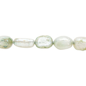 Freshwater pearl 1pkg1, mixed shapes, 15 inch soft blue-grey 7-9mm cultured