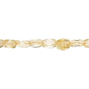 Citrine 1pkg1, hand-cut faceted rectangle bead 15.5-16 inch 5x4mm-8x6mm