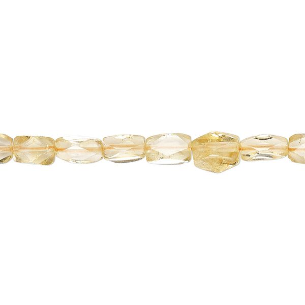Citrine 1pkg1, hand-cut faceted rectangle bead 15.5-16 inch 5x4mm-8x6mm image number 0