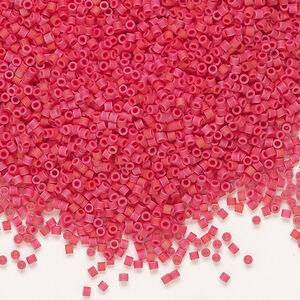 Seed bead, Miyuki Delica&reg; 1pkg250g, glass, #15 round, opaque matte luster red (DBS-0362)