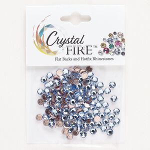 Flat back 144pk light sapphire, Crystal Fire® 3.80-4.00mm hotfix round SS16