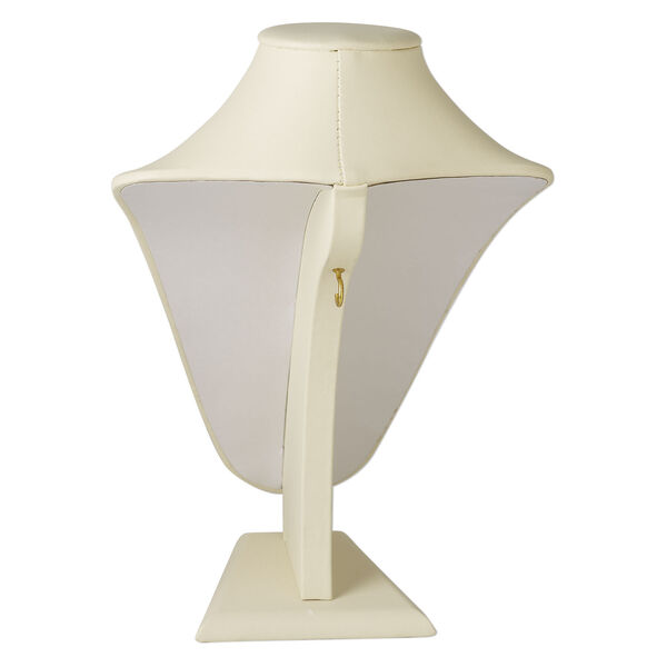 Display, necklace, leatherette, cream, 11 x 7-1/4 x 6 inches. Sold individually. image number 1