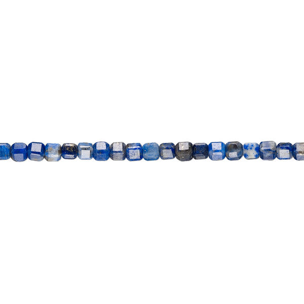 Bead, lapis lazuli (natural), 2-2.5mm faceted cube, B grade, Mohs hardness 5-6. Sold per 15-1/2" to 16" strand. image number 0
