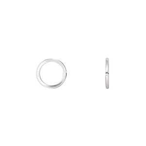 Jump ring, sterling silver, 9mm round square wire, 7mm inside diameter, 18 gauge. Sold per pkg of 20.