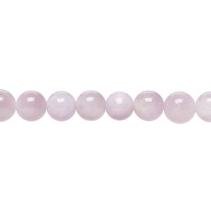 Kunzite 1pkg1, hand-cut round bead natural 8 inch 6mm