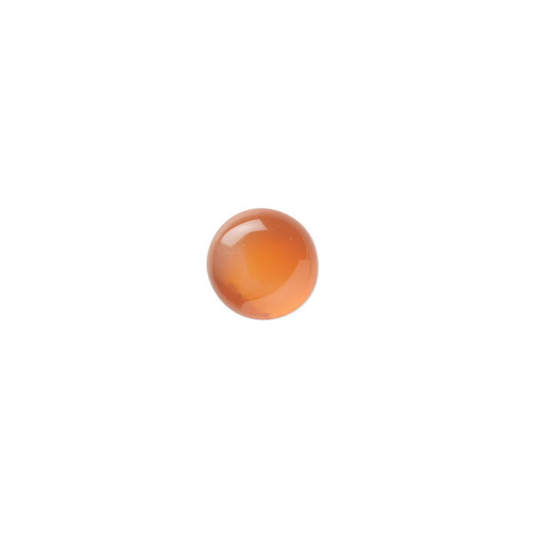 Cabochon, carnelian (dyed / heated), 8mm calibrated round, B grade, Mohs hardness 6-1/2 to 7. Sold per pkg of 10. image number 0