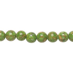Mosaic "turquoise" (magnesite) 1pkg1, round bead 15.5-16 inch 6mm