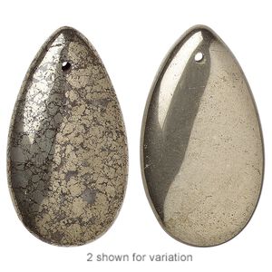 Pyrite 1pkg2, teardrop focal 36x20mm