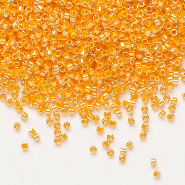 Seed bead, Delica®, glass, pkg/250g, #11 round, opaque luster mandarin orange (DB-1563). image number 0
