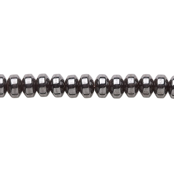 Bead, Hemalyke™ (man-made), magnetic, 6x2mm rondelle. Sold per 15-1/2" to 16" strand. image number 0