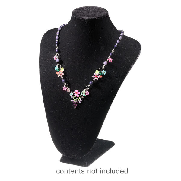 Display, necklace, velveteen, black, 12 x 9 x 4-1/4 inches. Sold individually. image number 2