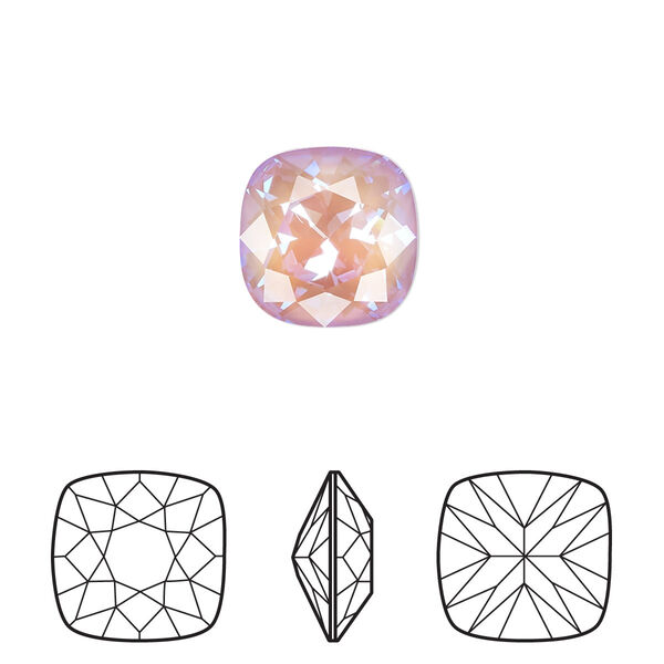 Fancy stone 6pk crystal lavender DeLite, Crystal Passions® 12mm cushion 4470 image number 0
