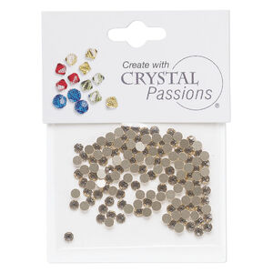 Flat back 1pkg144 silk, Crystal Passions&reg; rhinestone 3-3.2mm round SS12