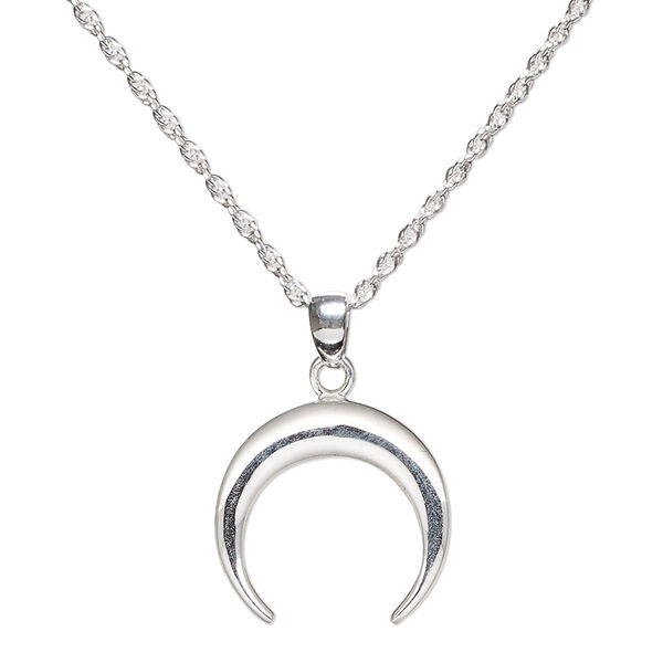 Necklace, Create Compliments®, sterling silver, 15.5x15mm naja, wearable at 16 and 18 inches with springring clasp. Sold individually. image number 0