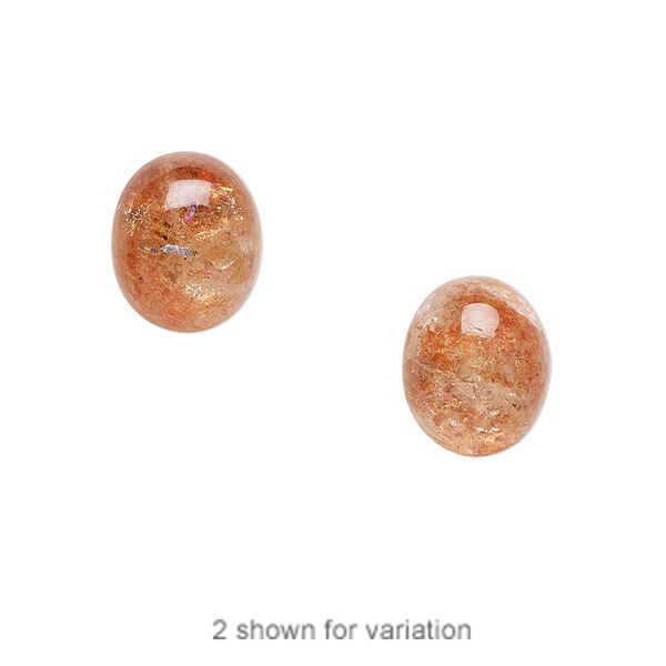 Sunstone 1pkg1, hand-cut calibrated oval cab natural B+ grade, 12x10mm image number 0