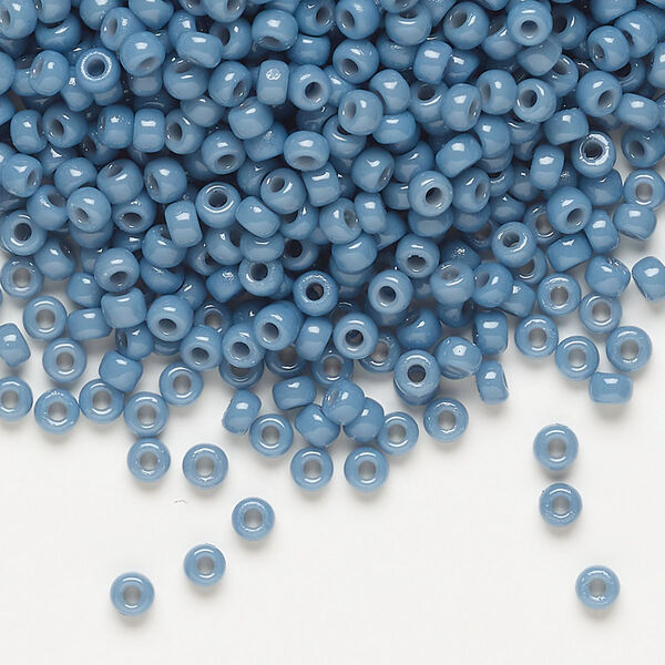 Seed bead, Miyuki, glass, pkg/50g, #8 rocaille, Duracoat® opaque outside dyed bayberry, (RR-4482). image number 0