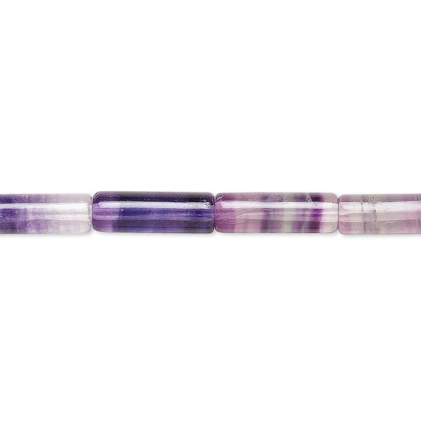 Rainbow fluorite 1pkg1, tube bead natural B grade, 15.5-16 inch 13x4mm image number 0