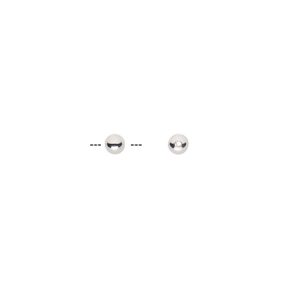 Bead, ultra silver-plated brass, 3mm round. Sold per pkg of 100. image number 0