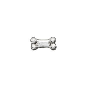 Bead, pewter (tin-based alloy), pkg/1, antique silver plate, 13x5.5mm dog bone.
