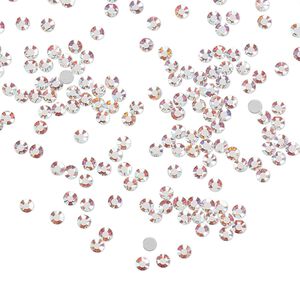 Flat back, Dance With Me™ crystal rhinestone, crystal AB, foil back, 1.9-2.1mm rose, SS6. Sold per pkg of 144 (1 gross).