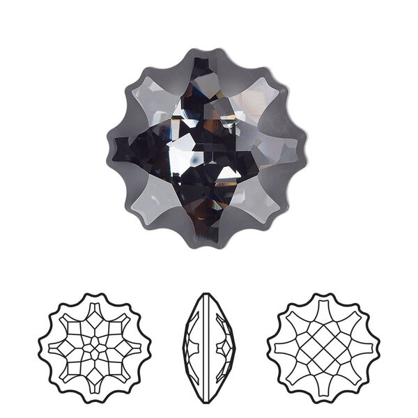 Fancy stone 1pk crystal silver night, Crystal Passions® 18mm jellyfish 4195 image number 0