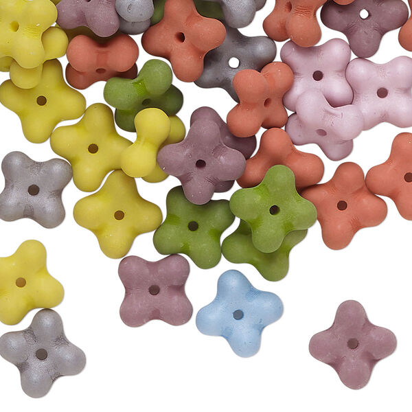 Bead mix, Czech glass, opaque mixed colors, 7x4mm-8x4mm nesting rondelle. Sold per 1-ounce pkg, approximately 95 beads. image number 0