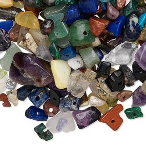 Multi-gemstone 1pkg1, chip bead 150g mix mini to extra large