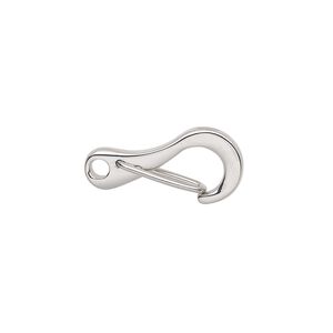 Clasp self-closing hook 1pkg2, 21x10mm, stainless steel 1-strand