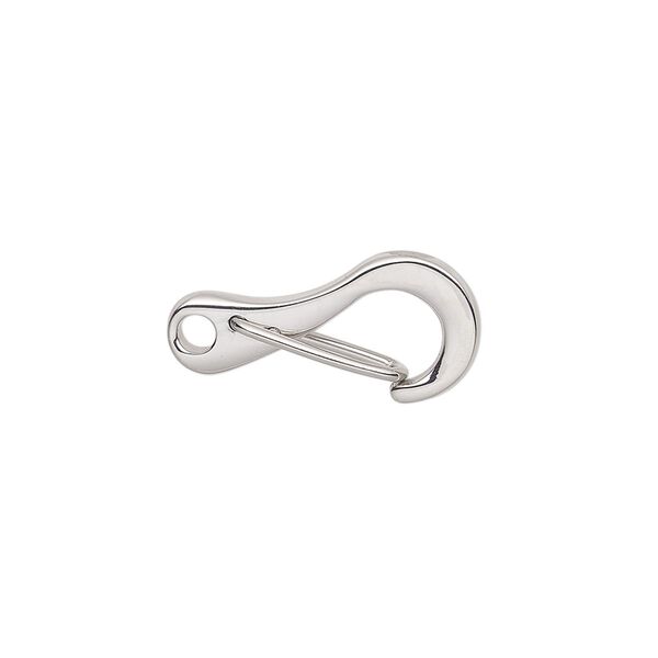 Clasp, self-closing hook, stainless steel, 21x10mm. Sold per pkg of 2. image number 0