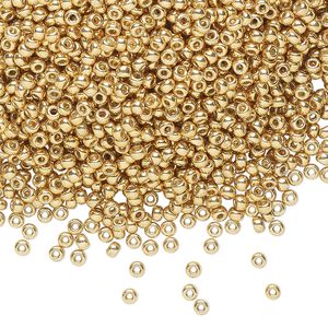 Seed bead, Miyuki, glass, pkg/25g, #11 rocaille, Duracoat® opaque galvanized, (RR-4202).