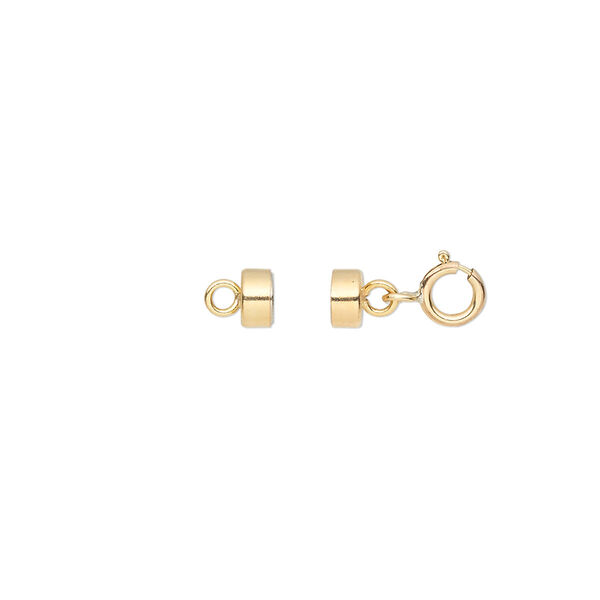 Clasp, magnetic converter, 14Kt gold-filled, 13x5mm with 4.5x4.5mm barrel and 5mm springring. Sold individually. image number 0