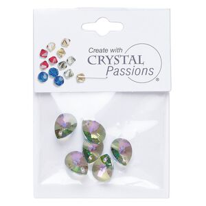 Fancy stone 6pk crystal paradise shine shimmer, Crystal Passions® rhinestone 12x9mm pear 4327